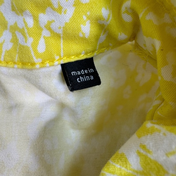 Cabi Field Jacket Womens Size Small Daisy Floral Print Buttons Yellow Pockets - Picture 6 of 9